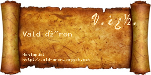 Vald Áron névjegykártya