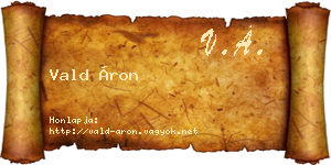 Vald Áron névjegykártya
